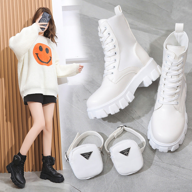 Women Chunky Boots with Practical Side Pocket Design Lune London
