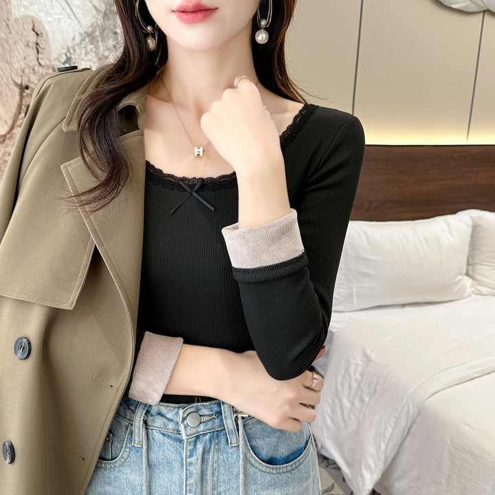 Women's long sleeve shirt with elegant lace detail Chic & Stil