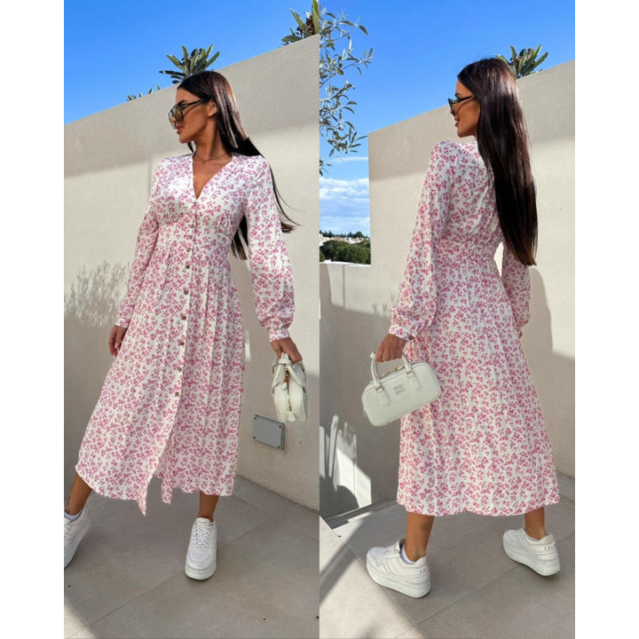 Lune London floral button maxi dress for women