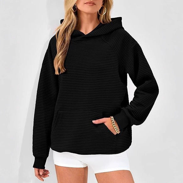 Casual hoodie for women in textured fabric Lune London