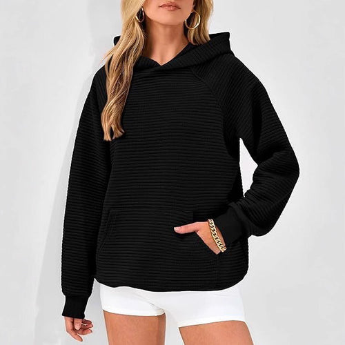 Casual hoodie for women in textured fabric Lune London
