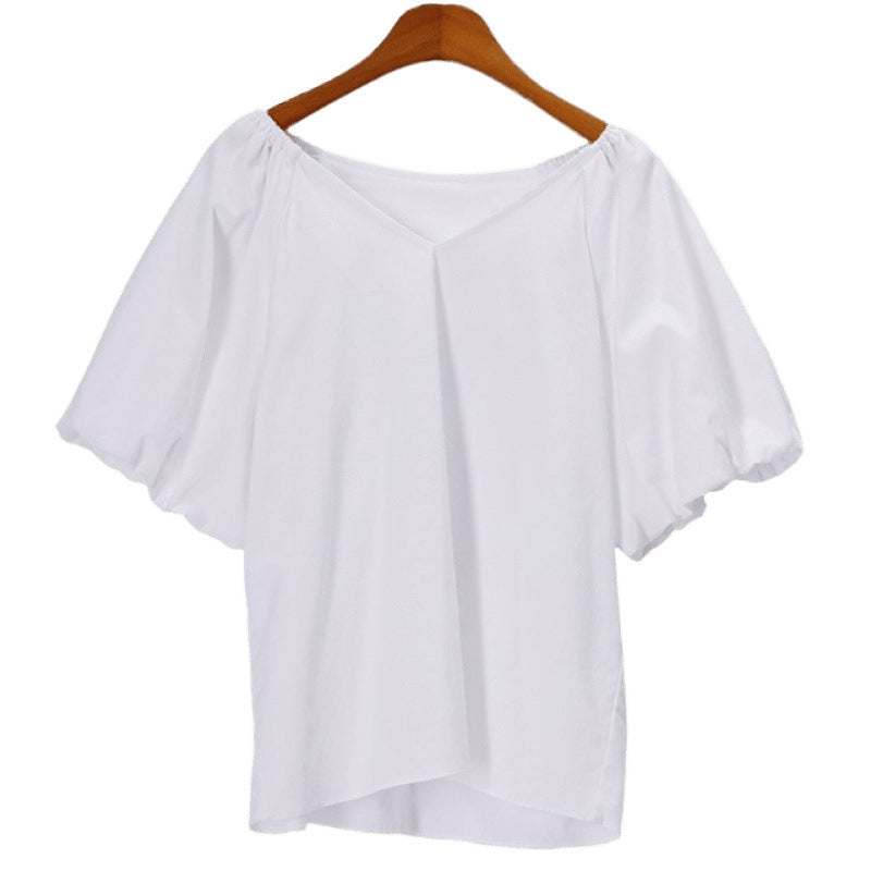 Women V Neck Puff Sleeve Top Lune London