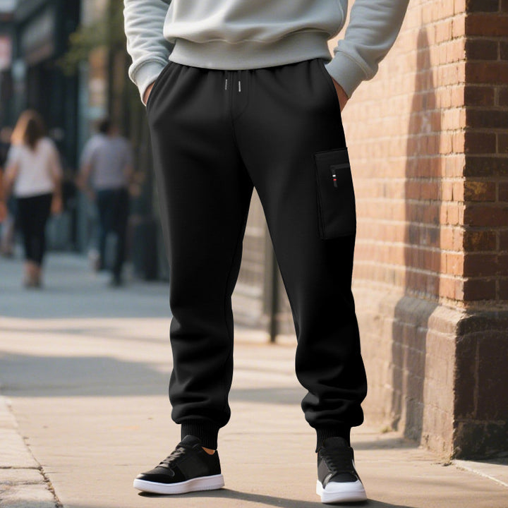 Men's Casual Cargo Jogging Pants with Practical Side Pockets and Elastic Waistband Lune London