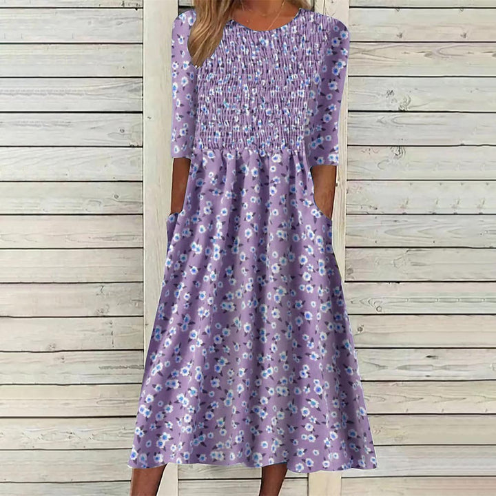 Chic and Stylish Floral Smocked Midi Dress for Women