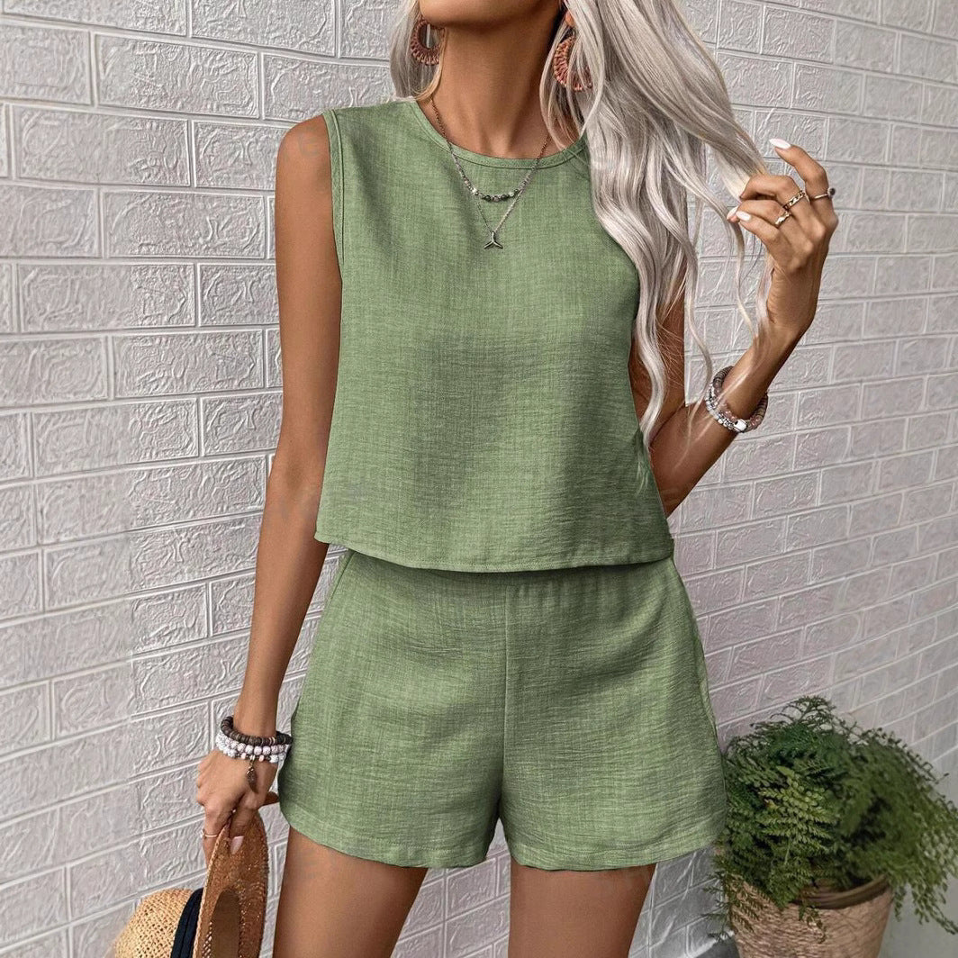 Ladies Casual Fit Sleeveless Jumpsuit - Chic and Stylish Set
