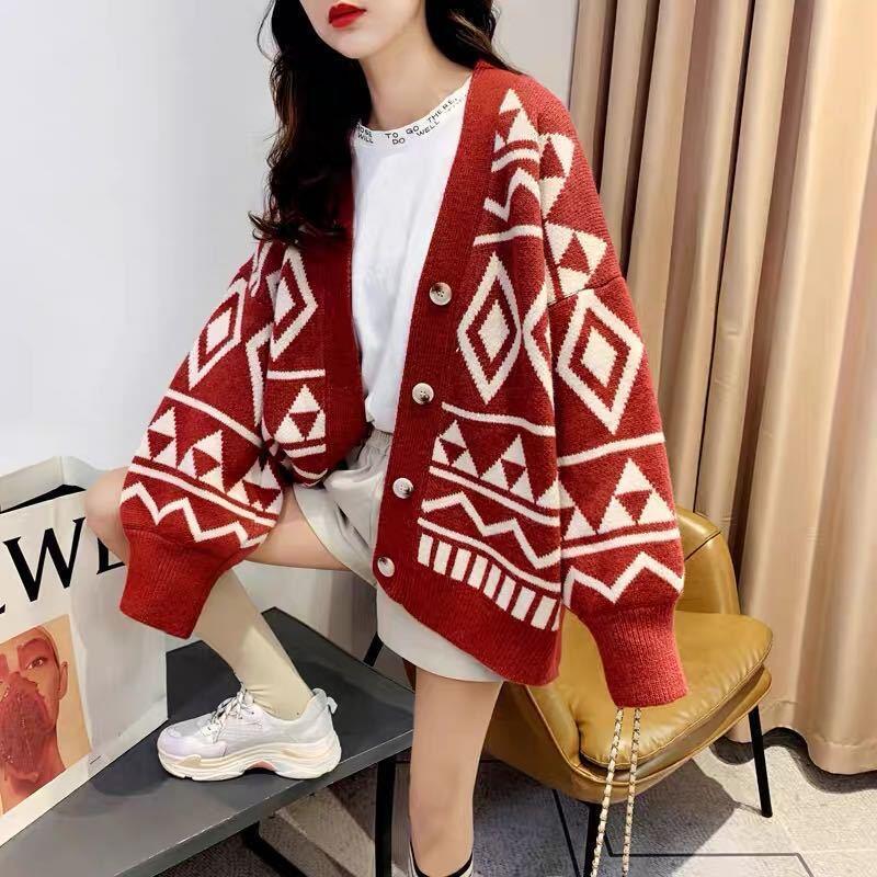 Women’s knit jacket with geometric pattern Lune London