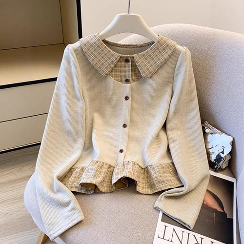 Pull en tricot à la mode pour femmes avec détails de chemise Chic & Stil