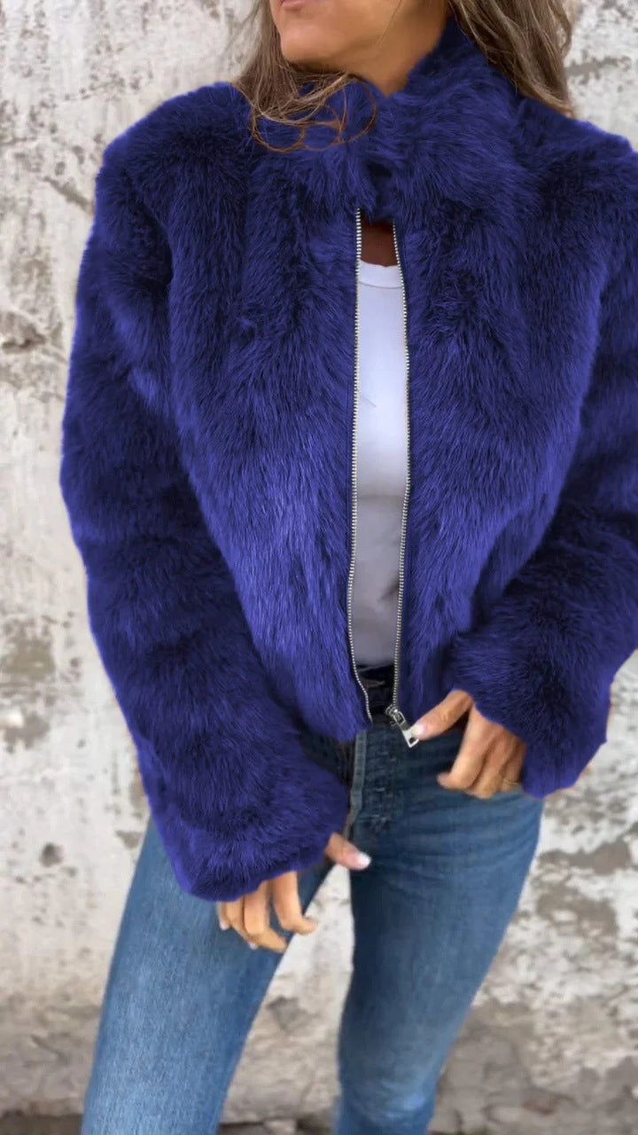 Lune London Faux Fur Bomber Jacket for Women