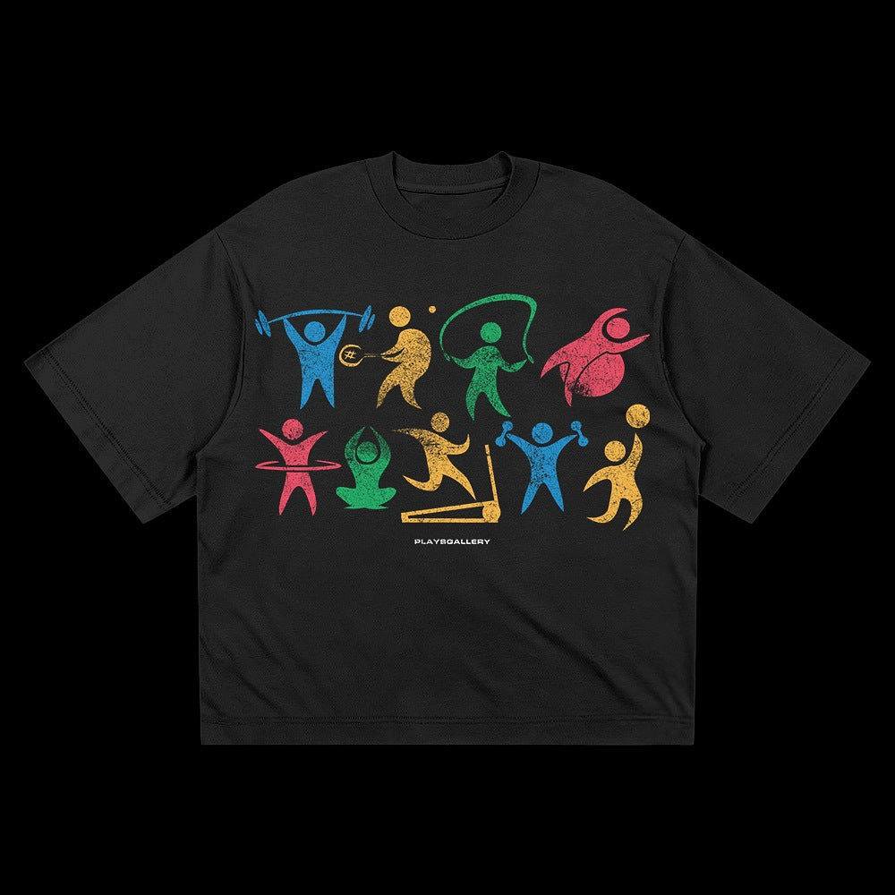 Women's Oversized T-Shirt with Dynamic Sports Design Chic & Stil