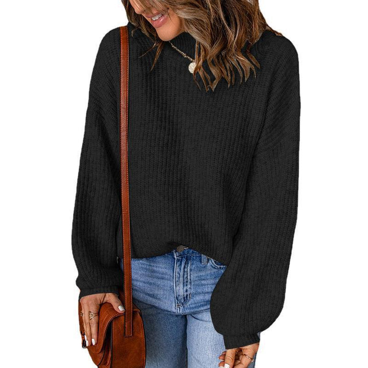Chunky knit sweater for women with a loose fit and high collar Lune London