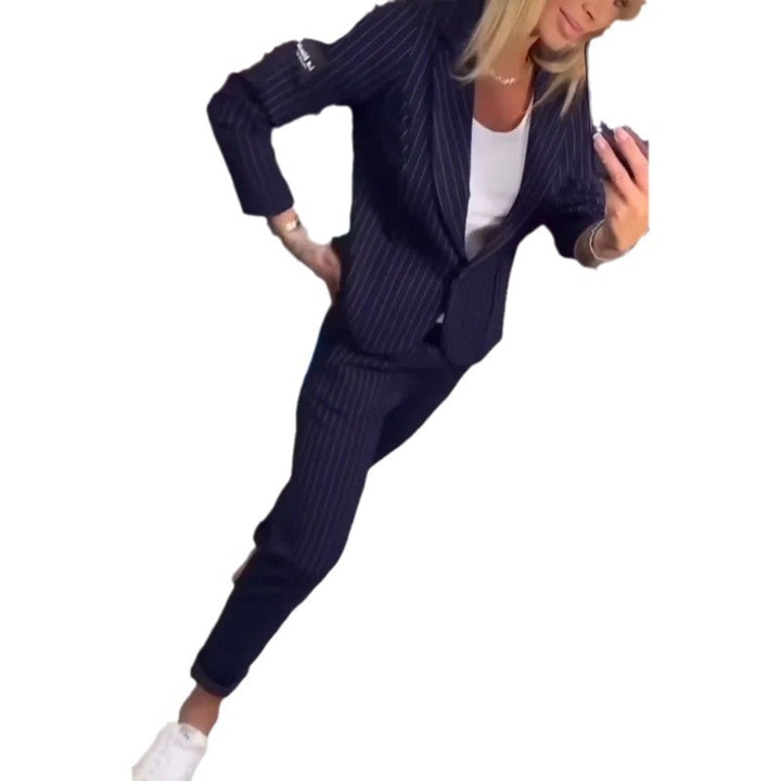 Women Elegant business-casual suit set with fine stripes and a modern fit Lune London