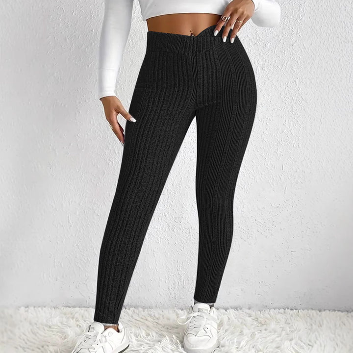 High-waisted ribbed leggings for women Lune London