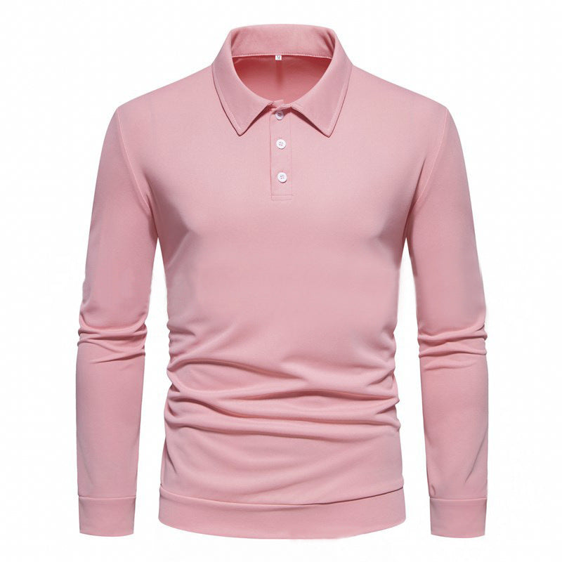 Long sleeve polo shirt for men in breathable fabric with modern button details Lune London