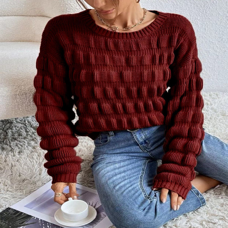 Pull en tricot pour femmes avec un motif à carreaux moderne Lune London