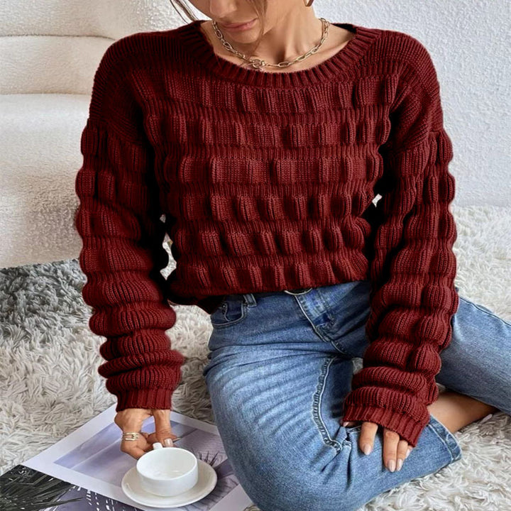 Pull en tricot pour femmes avec un motif à carreaux moderne Lune London