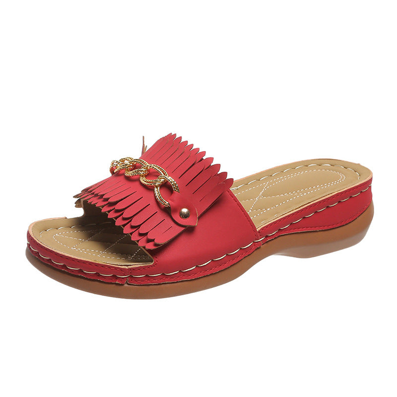 Ladies Fringe Slides Lune London