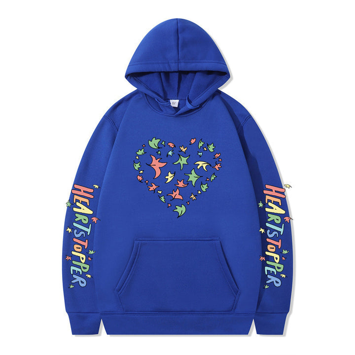 Women's hoodie with creative heart and leaf design Lune London