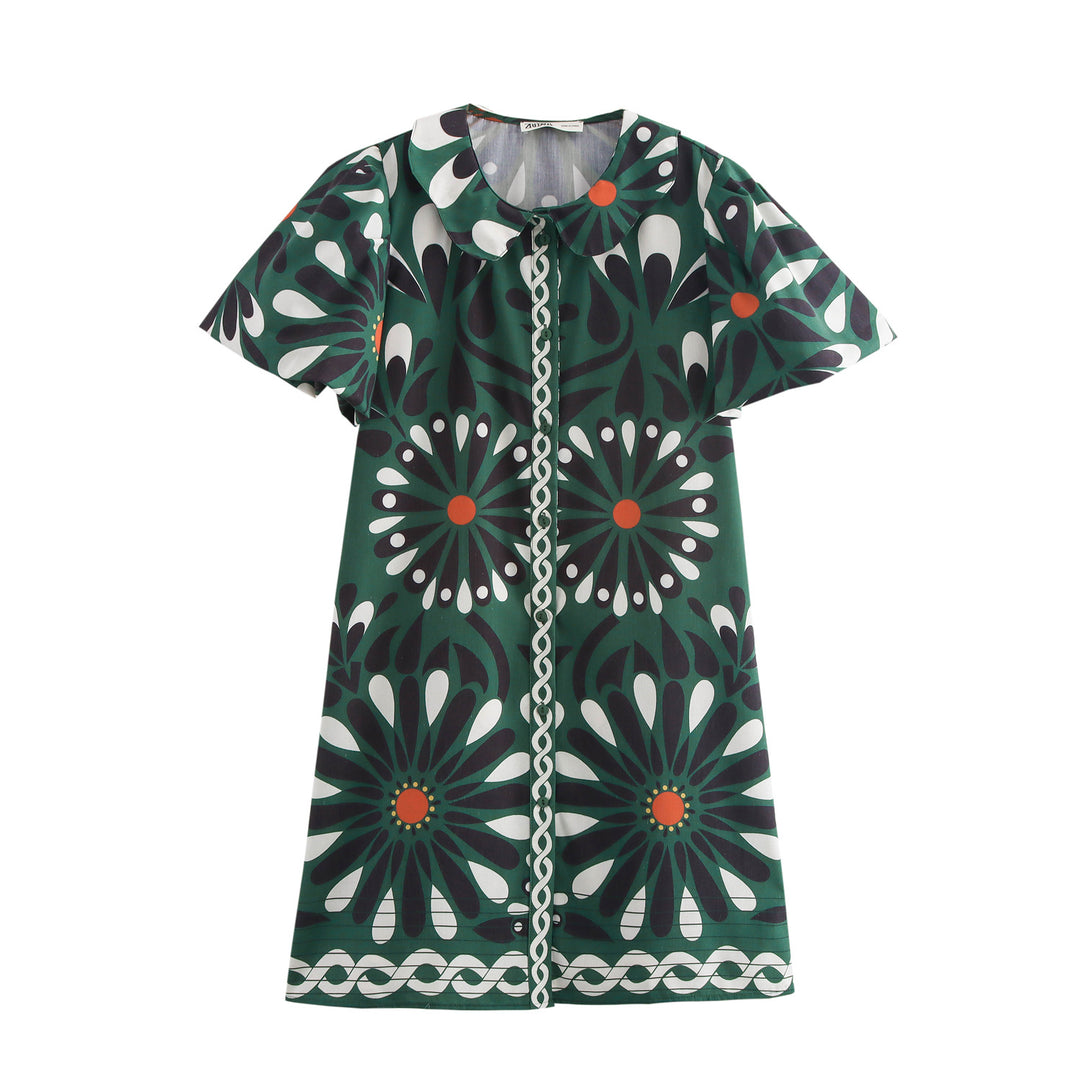Dress ladies with floral pattern and collar Lune London