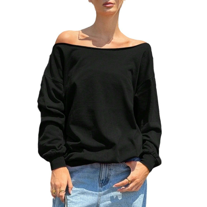 Sweatshirt surdimensionné pour femmes avec décolleté plongeant et manches élastiques Chic & Stil