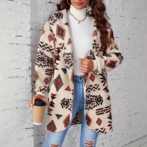 Women's plush jacket with ethnic pattern Lune London