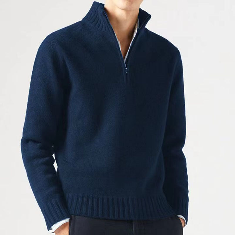 Men's sweater with high collar and modern zipper Lune London