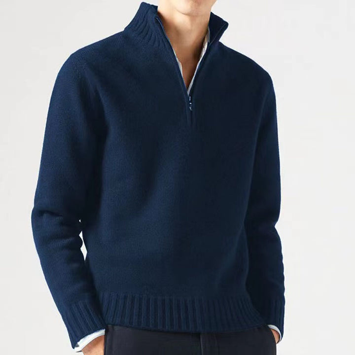 Men's sweater with high collar and modern zipper Lune London