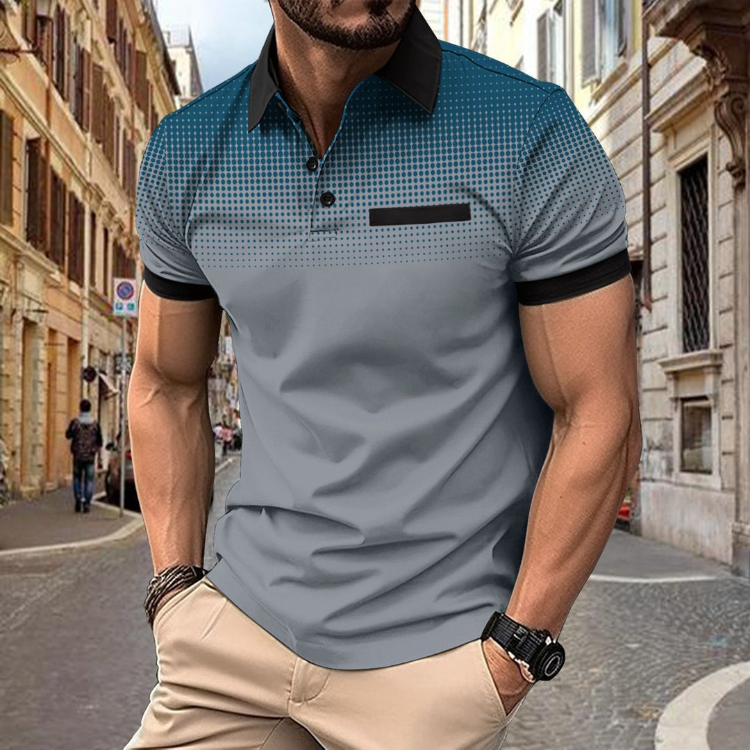 Short-sleeve polo shirt for men with gradient pattern Lune London