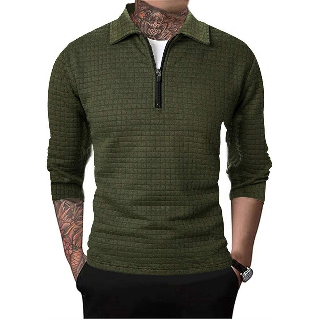 Structured pullover for men with short zip Lune London