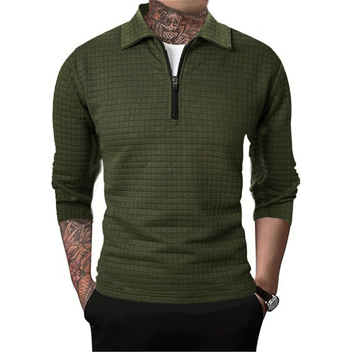 Structured pullover for men with short zip Lune London