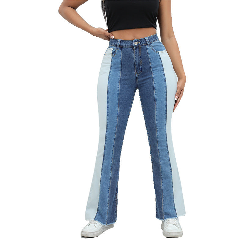 High-waisted bootcut jeans for women with two different washes Lune London