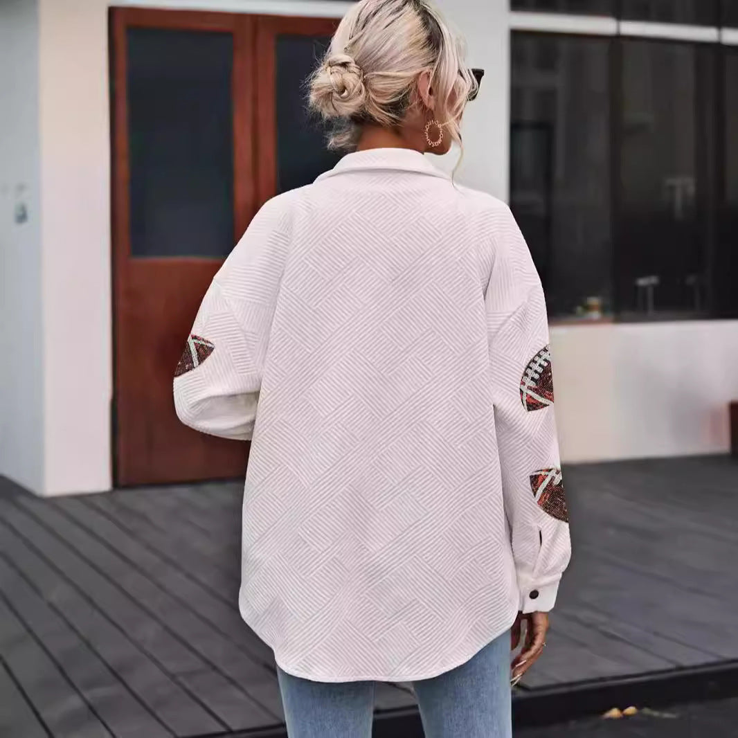 Oversized jacket for women with football design and practical pockets Lune London