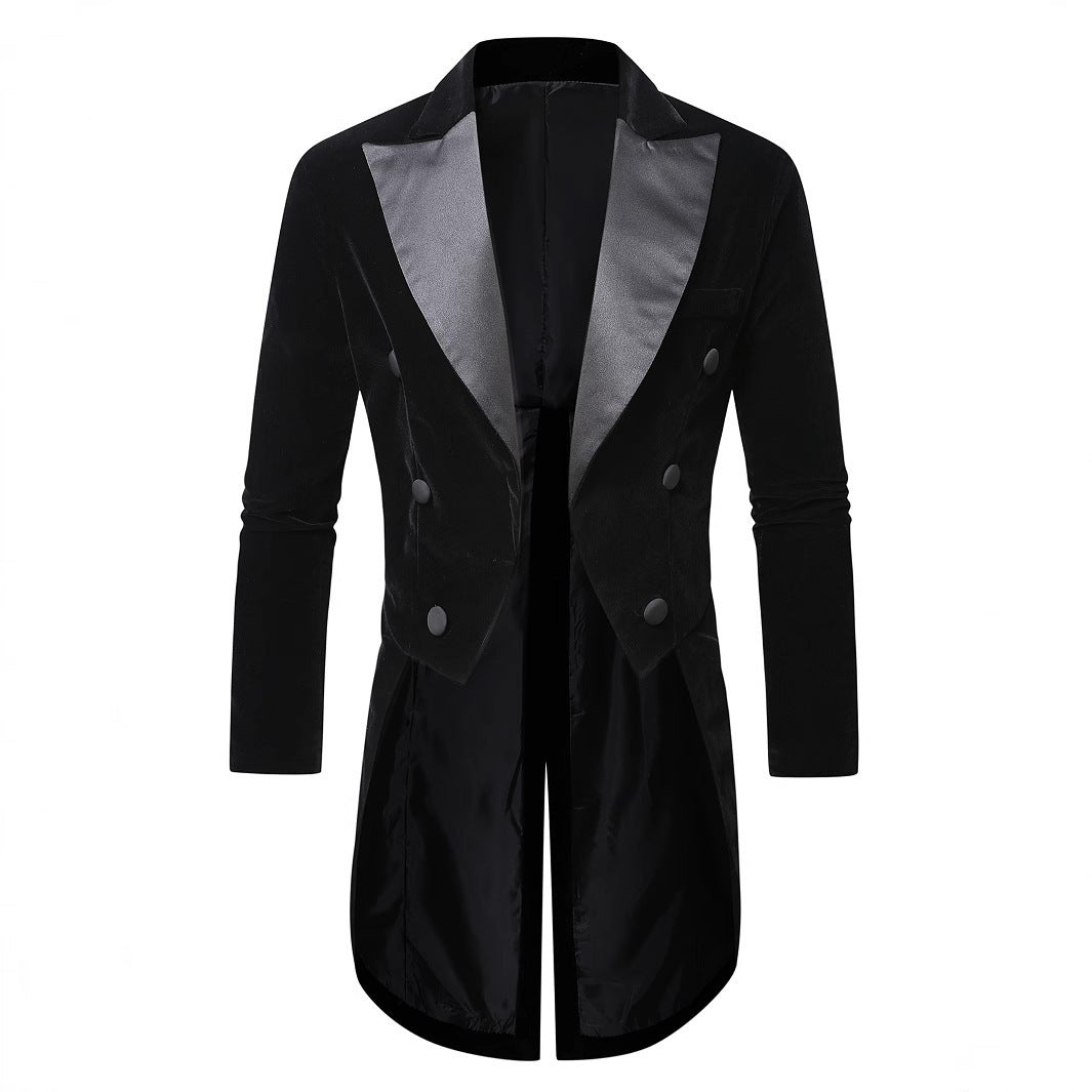 Lune London elegant double-breasted velvet jacket for men