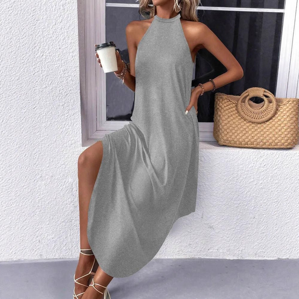 Chic and Stylish Women's Maxi Halter Leisure Dress