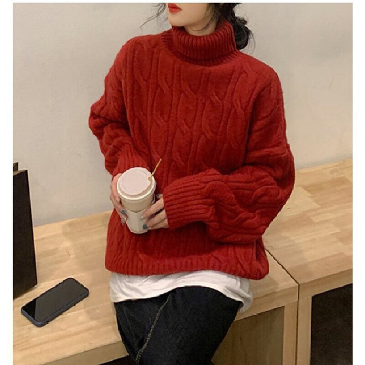 Knitted sweater for ladies with high collar Lune London