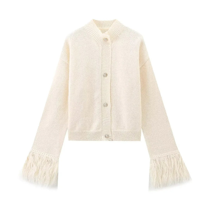 Veste en tricot tendance pour femmes avec franges Lune London