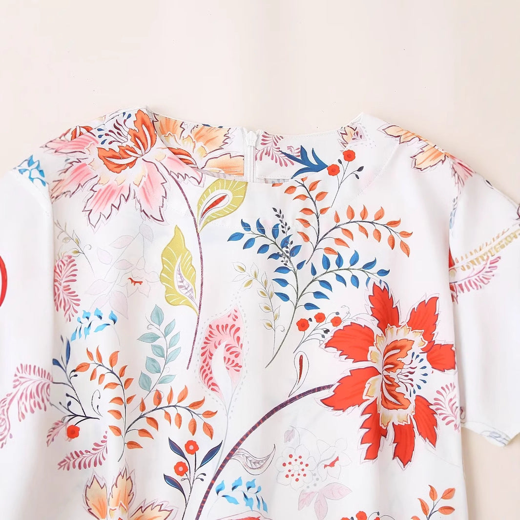 Maxi dress for women with floral print and voluminous sleeves Lune London