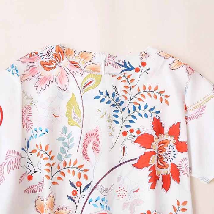 Maxi dress for women with floral print and voluminous sleeves Lune London