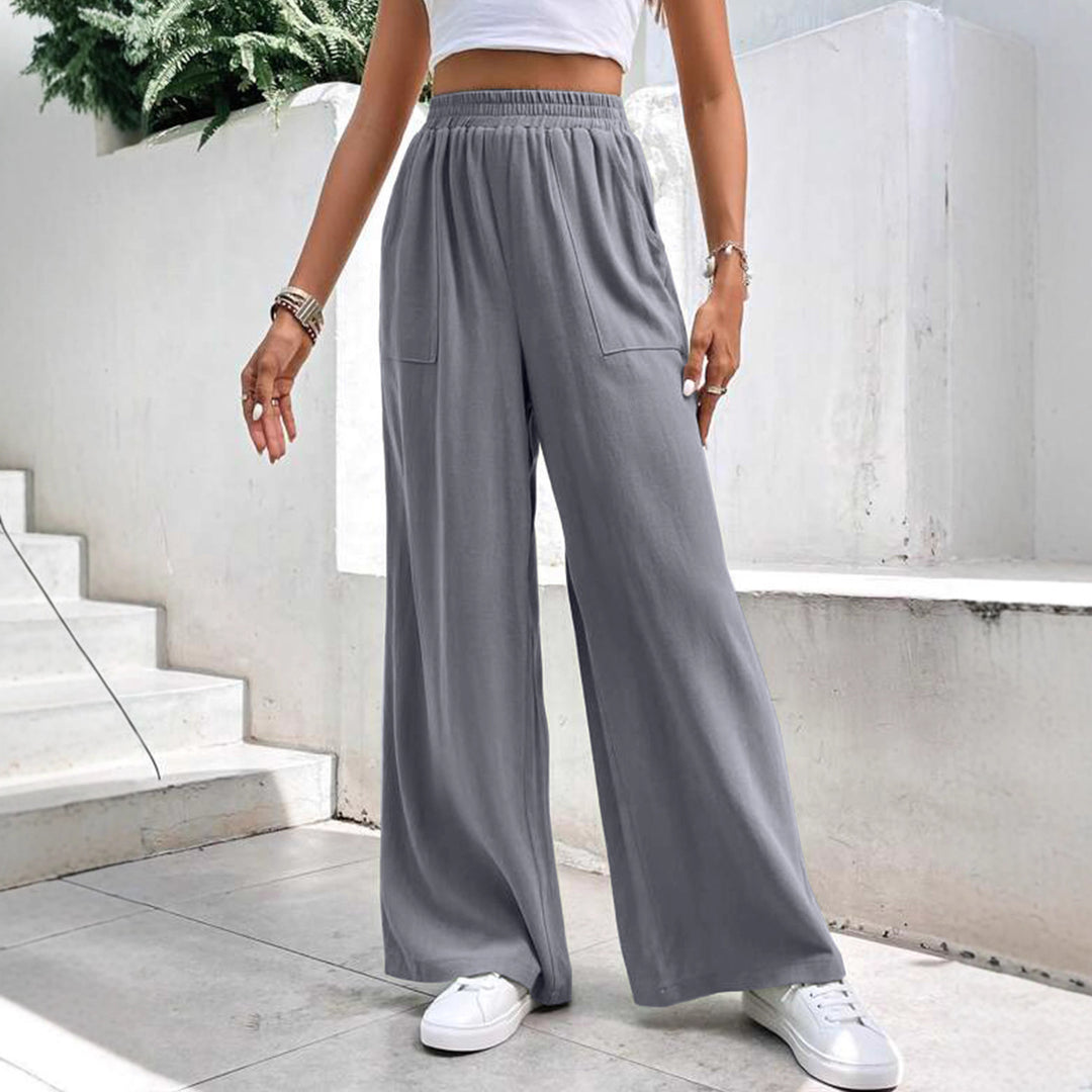 Ladies Large Palazzo Pants with practical side pockets Lune London