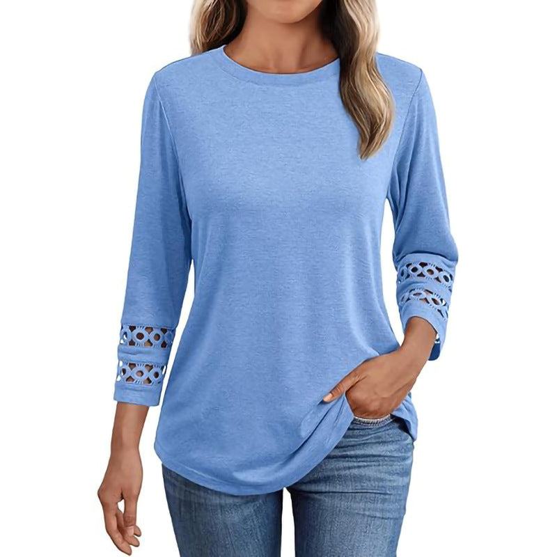 Ladies Long Sleeve Shirt with Lace Sleeves Lune London