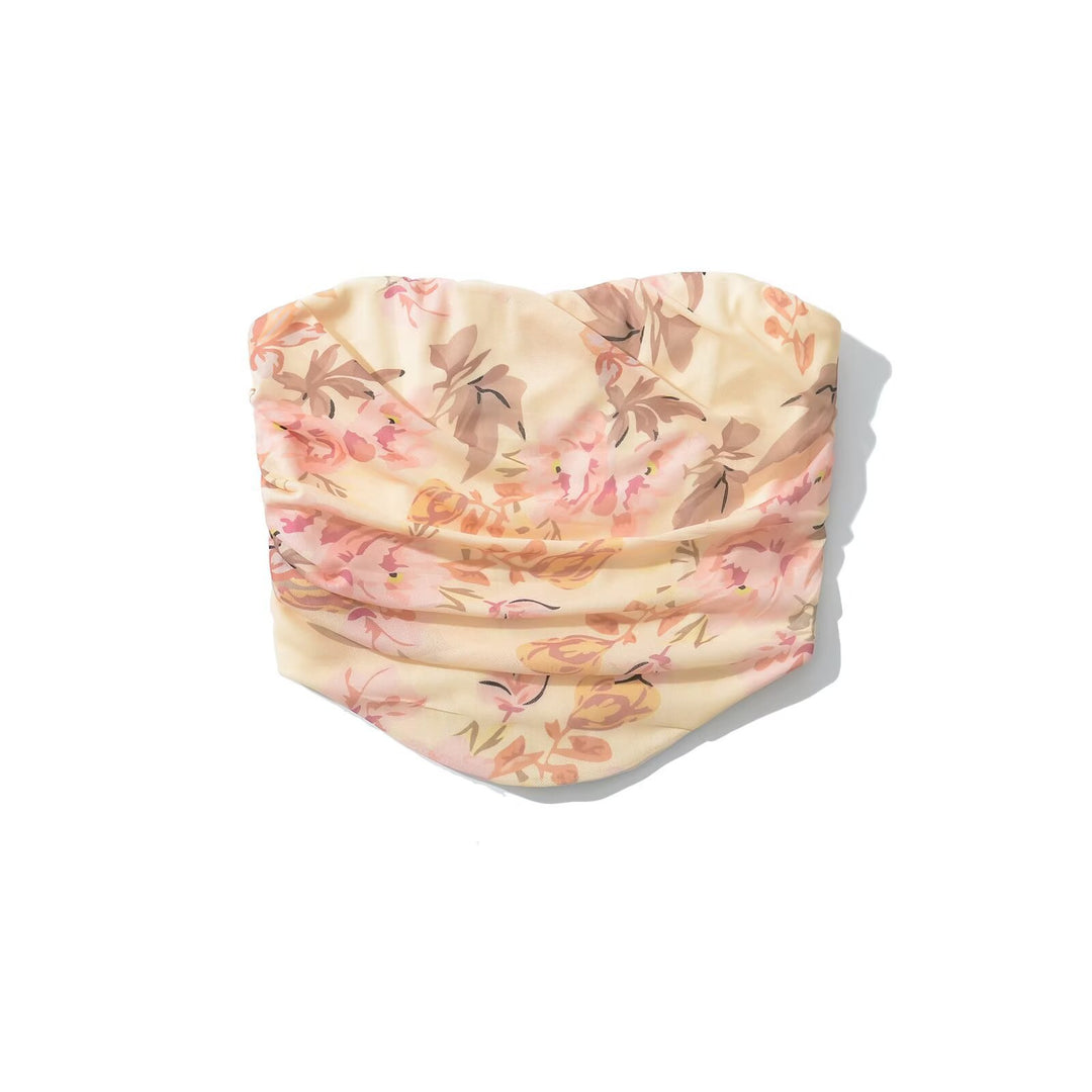 Maxi skirt for ladies with refined ruffle details and floral applications Lune London