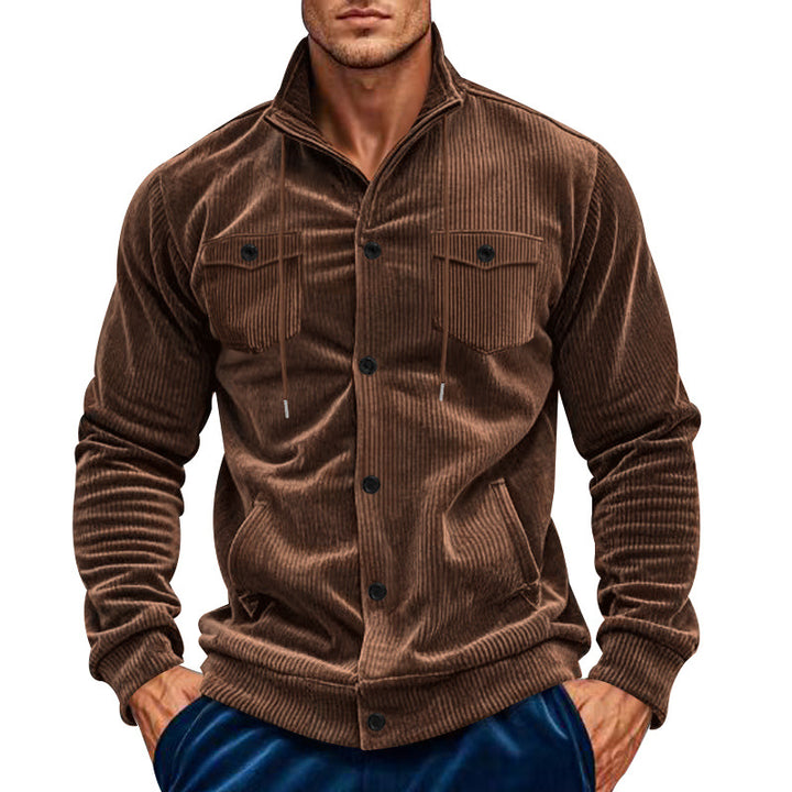 Textured corduroy utility shirt for men with practical chest pockets Lune London