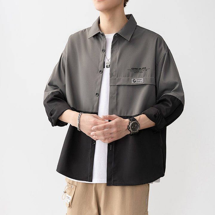 Striped long sleeve shirt for men with pockets Lune London