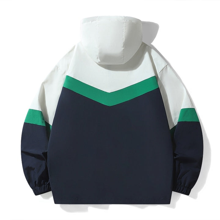 Lightweight transition jacket for men with adjustable hood system and breathable inserts Lune London