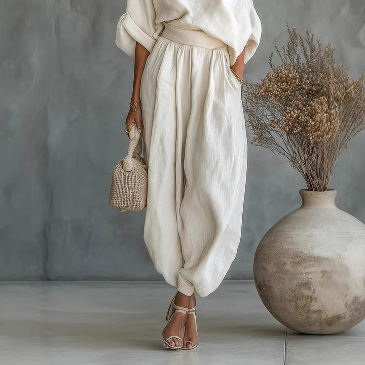 Women’s Lifestyle Jumpsuit with One-Sided Neckline and Loose Silhouette Lune London