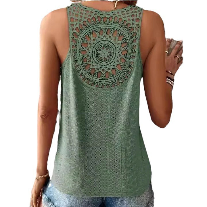 Ladies Boho Chic crochet back tank top Lune London