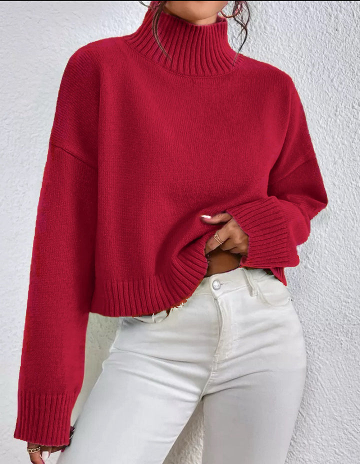 Ladies trendy collar sweater in soft wool Lune London