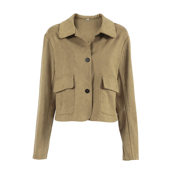 Discreet suede jacket for women with a minimalist design Lune London