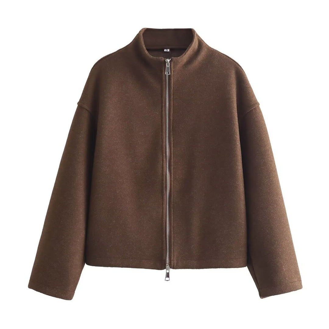 Contemporary transition jacket for women with high-quality high collar and full zip Lune London
