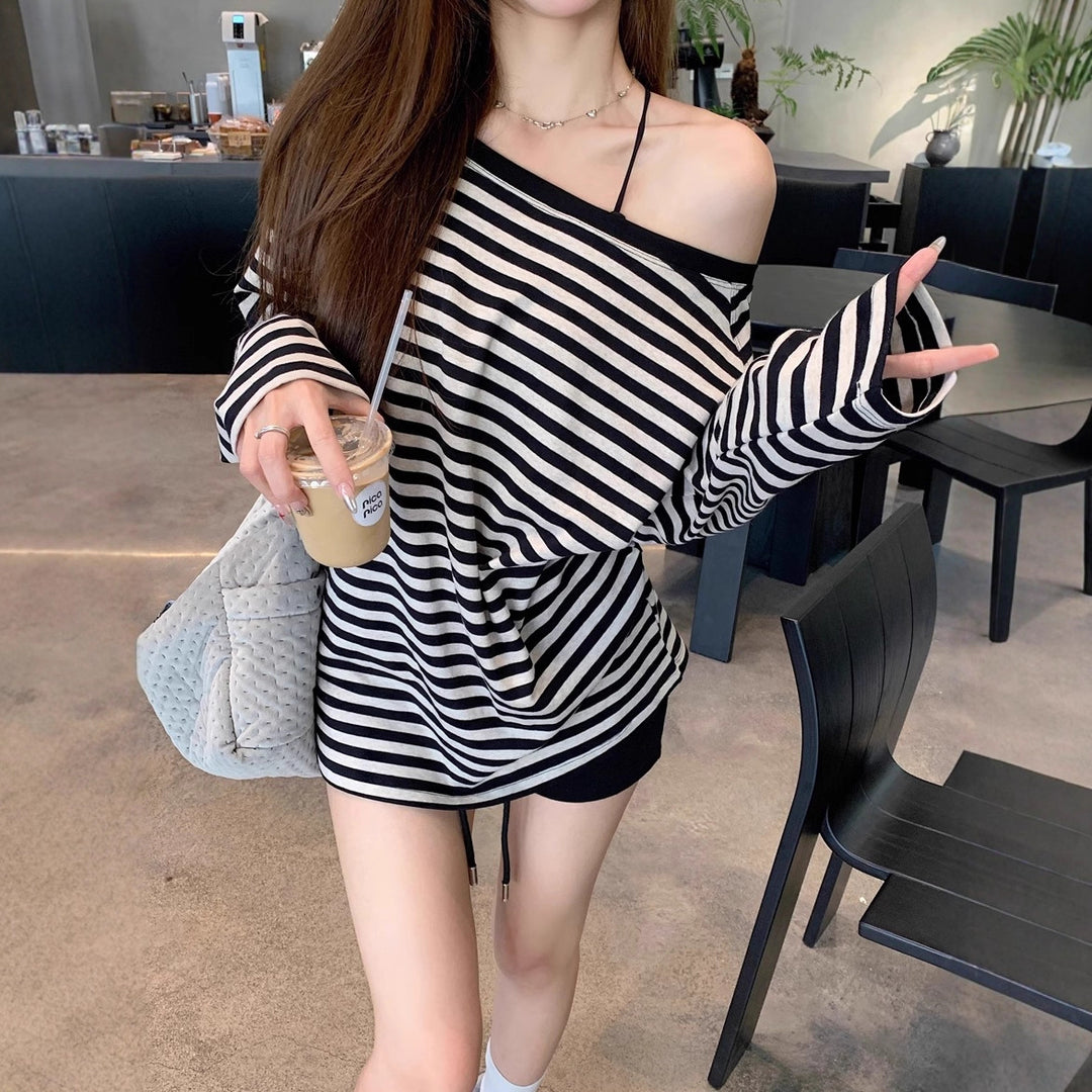 Women's casual striped long-sleeve shirt Chic & Stil