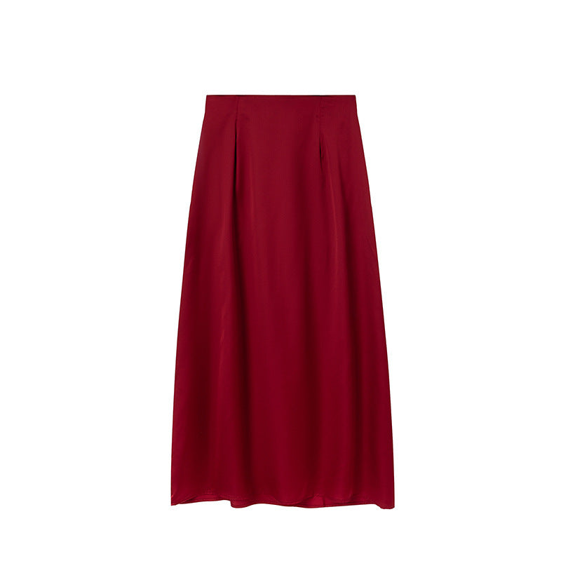Chic Long Floor-Length Satin Maxi Skirt for Women and Style